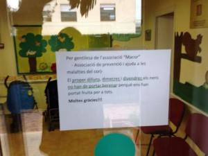 "Fruita per a la Llar d'Infants El Bressol de Maçanet de la Selva"